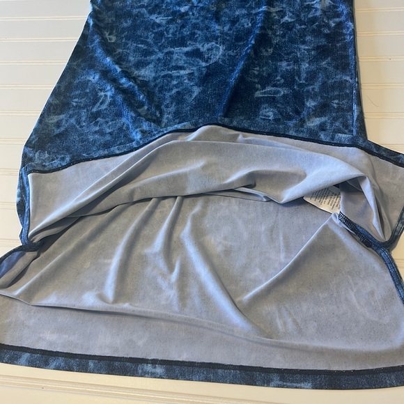 Michael Kors Sleeveless Tie Dyed Denim Blue Lace Up Tank Mini Dress XSmall - Picture 12 of 13